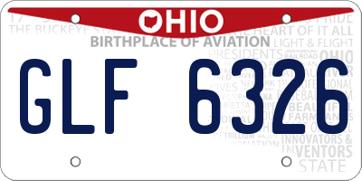 OH license plate GLF6326