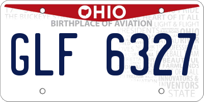 OH license plate GLF6327