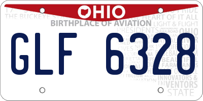 OH license plate GLF6328