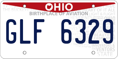 OH license plate GLF6329