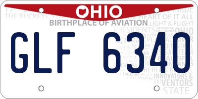 OH license plate GLF6340