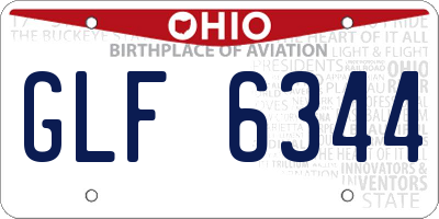 OH license plate GLF6344