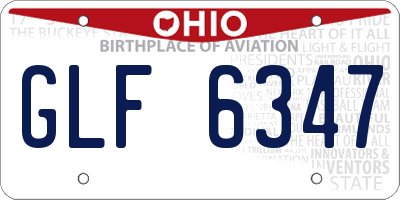 OH license plate GLF6347