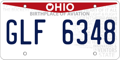 OH license plate GLF6348