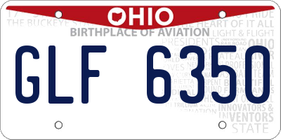 OH license plate GLF6350