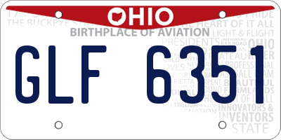 OH license plate GLF6351