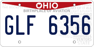 OH license plate GLF6356