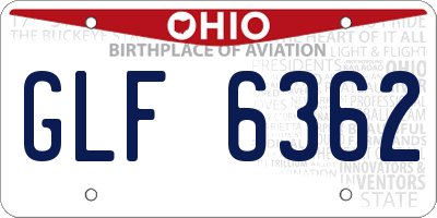 OH license plate GLF6362