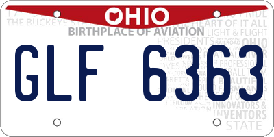 OH license plate GLF6363