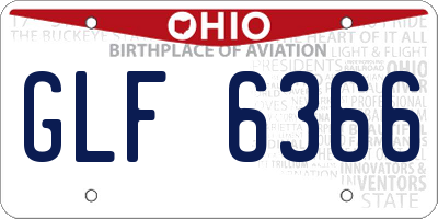 OH license plate GLF6366