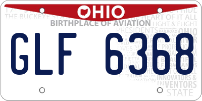 OH license plate GLF6368