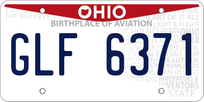 OH license plate GLF6371