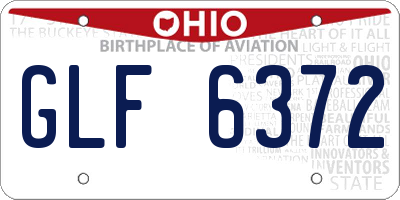 OH license plate GLF6372
