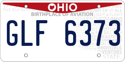 OH license plate GLF6373