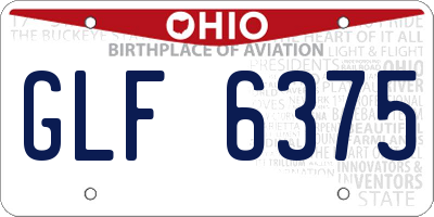 OH license plate GLF6375