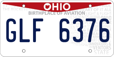 OH license plate GLF6376