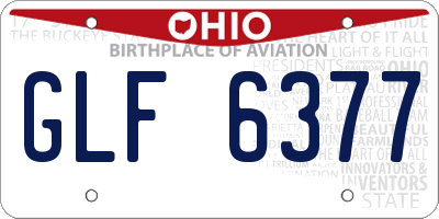 OH license plate GLF6377