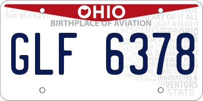 OH license plate GLF6378