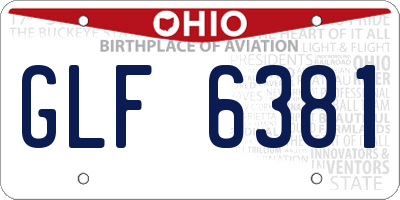 OH license plate GLF6381