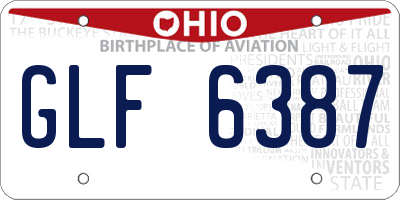 OH license plate GLF6387