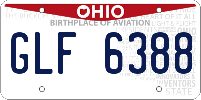 OH license plate GLF6388