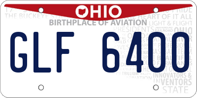 OH license plate GLF6400