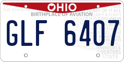 OH license plate GLF6407