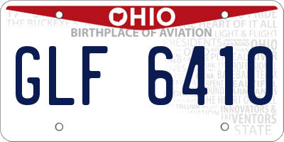 OH license plate GLF6410