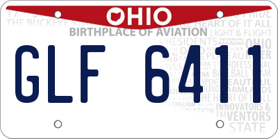 OH license plate GLF6411