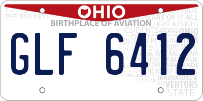 OH license plate GLF6412