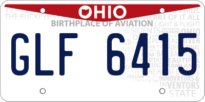 OH license plate GLF6415