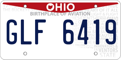 OH license plate GLF6419
