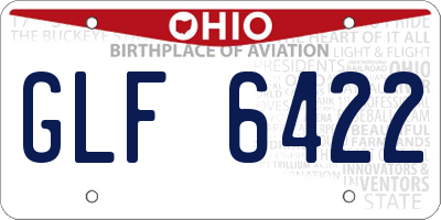 OH license plate GLF6422