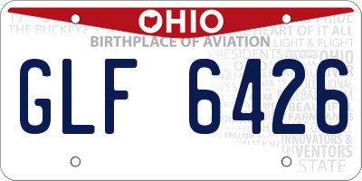 OH license plate GLF6426