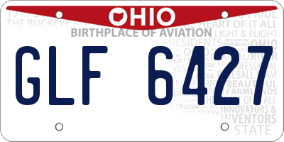 OH license plate GLF6427