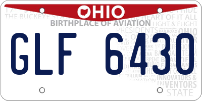 OH license plate GLF6430