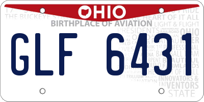 OH license plate GLF6431