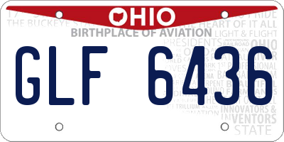 OH license plate GLF6436