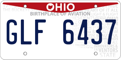 OH license plate GLF6437