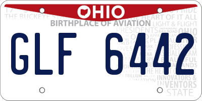 OH license plate GLF6442
