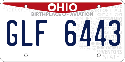 OH license plate GLF6443
