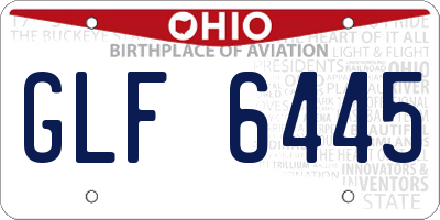 OH license plate GLF6445