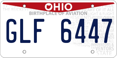 OH license plate GLF6447