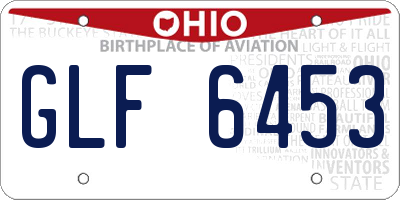OH license plate GLF6453