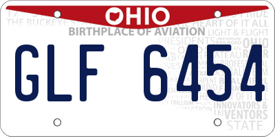 OH license plate GLF6454