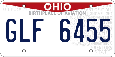 OH license plate GLF6455