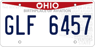 OH license plate GLF6457