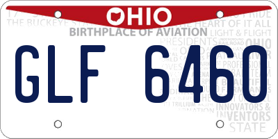 OH license plate GLF6460