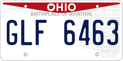 OH license plate GLF6463
