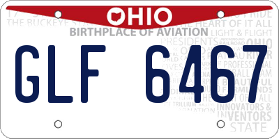OH license plate GLF6467